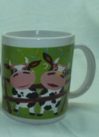 Jarro mug de cerámica, grande, decorado Nº4
